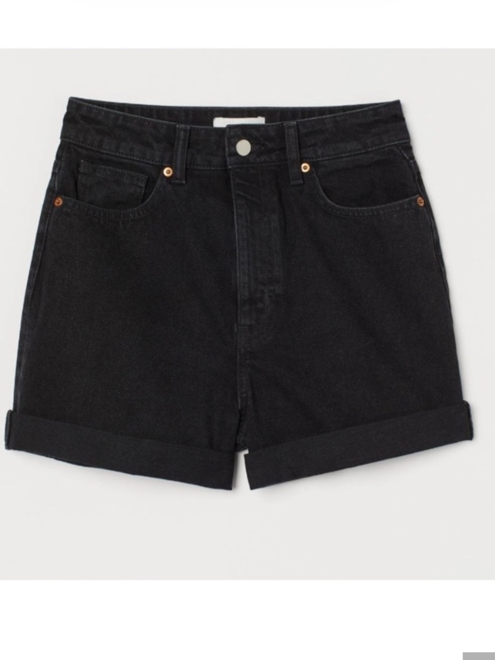 H&M Mom Fit Denim Shorts - Black